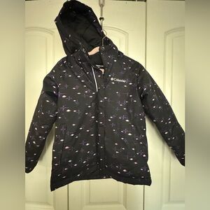 Columbia Kids' Black and Purple Patterned Puffer Jacket